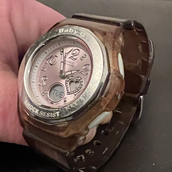 Casio Baby-G Quartz WR Analog 39mm Dial Causal Round Watch - Pink Face - Picture 6 of 10